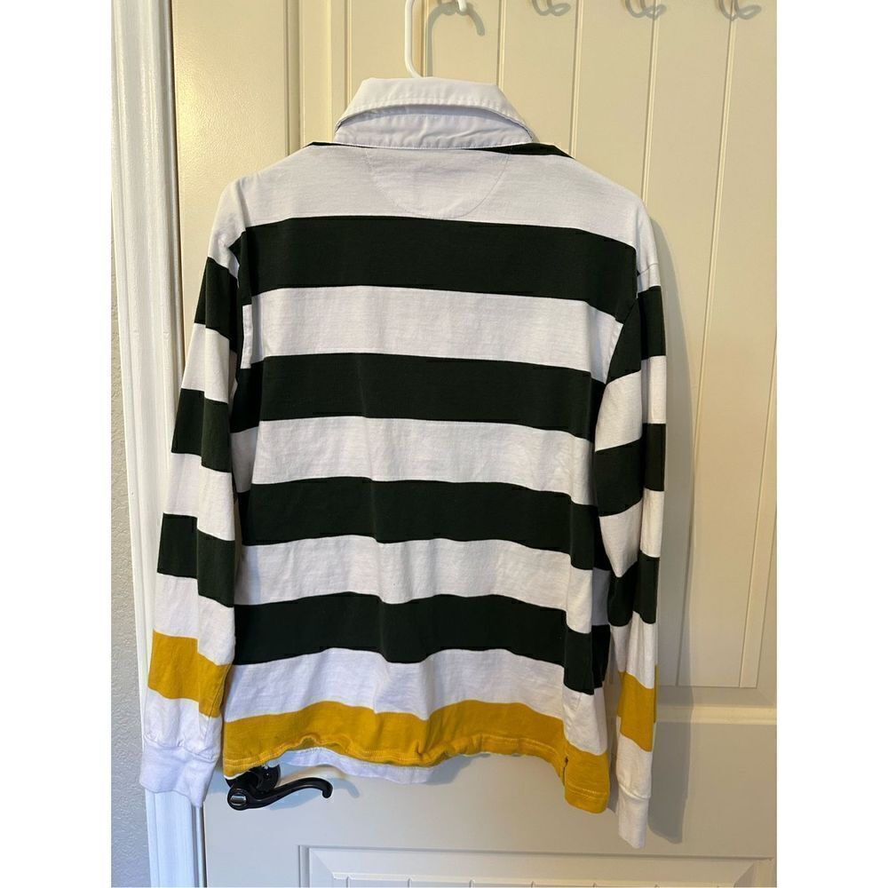 HUF Worldwide Striped Long Sleeve Collared Polo Shirt - Size M - Picture 5 of 8